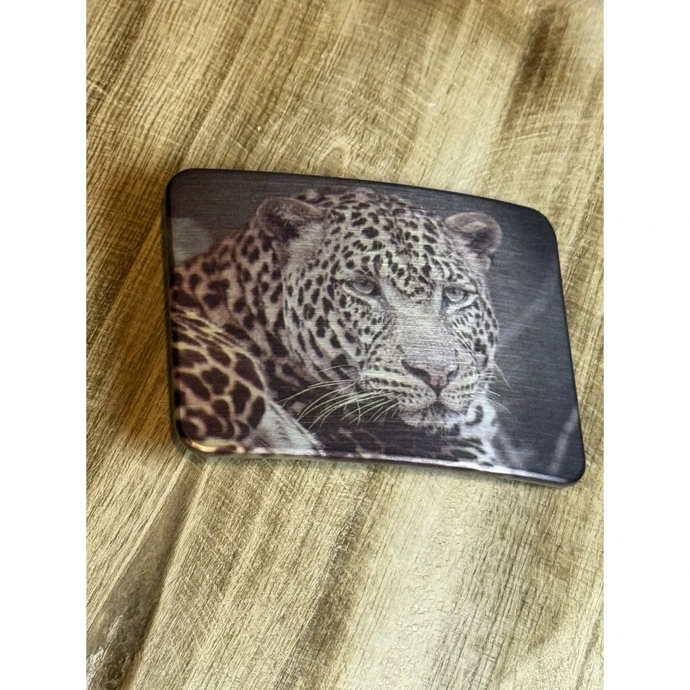 Vintage Leopard Portrait Belt Buckle Wildlife‎ Animal Art Metal Buckle